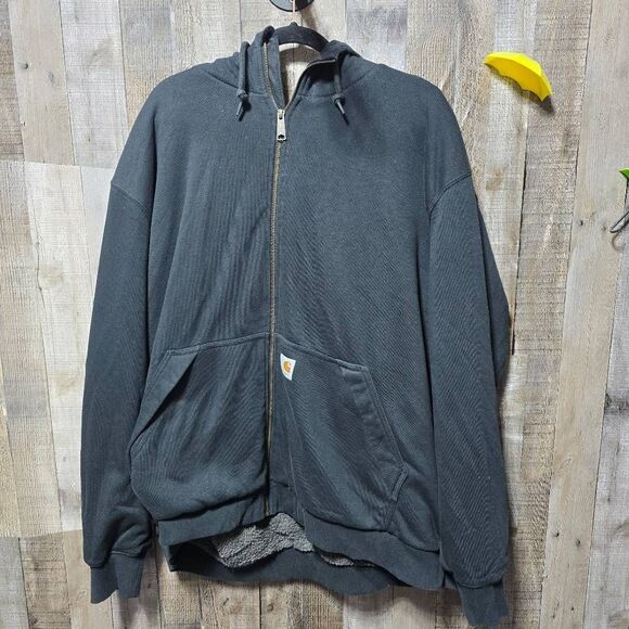 Carhartt Men's Rain Defender Rockland Hoodie Black - Picture 2 of 7